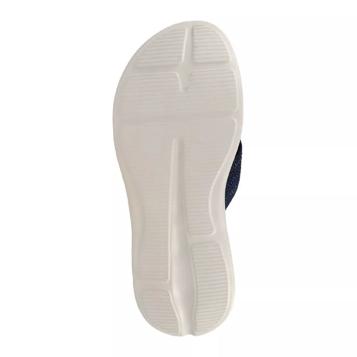 Cipriata ELINA L657 Ladies Comfort Cross Over Strap Slip On Summer Mule Sandals NAVY