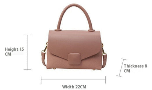 Ladies Designer Inspired Small Grab Handle Tote Handbag With Square Button Detail Detachable Strap Pink
