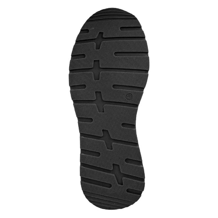 Route 21 M854 Mens Black Leather Memory Foam Lace Up Smart Trainers with Zip