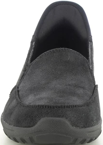 Skechers 2.0 Slip Ins Reggae Fest Classically Ladies Relaxed Fit  Black Textile Hands Free Slip On Sports Shoes