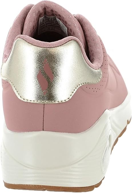 Skechers Street Uno Shimmer Away Ladies Bungee Lace Slip On Wedge Wipe Clean Athleisure Trainers Pink
