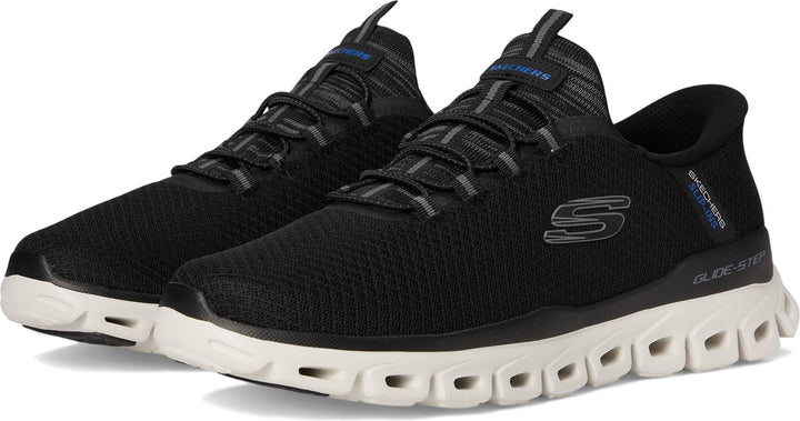 Skechers Slip Ins Glide Step Noxus Bungee Elasticated Hands Free Slip On Trainers With Memory Foam Black
