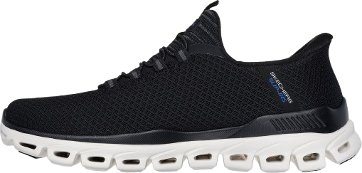 Skechers Slip Ins Glide Step Noxus Bungee Elasticated Hands Free Slip On Trainers With Memory Foam Black