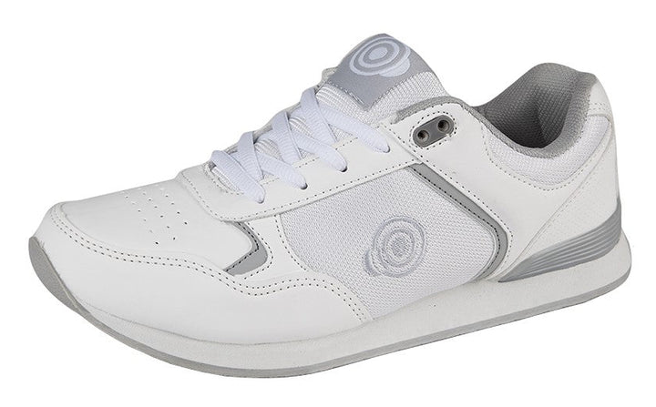 Dek T838 Kitty Ladies White Faux Leather Trainer Style Bowling Shoes With Lace Up Fastening