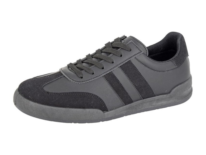 Dek T769 Men's Black/Black Synthetic Nubuck/Microfibre Twin Stripe Retro Lace Trainer (Copy)