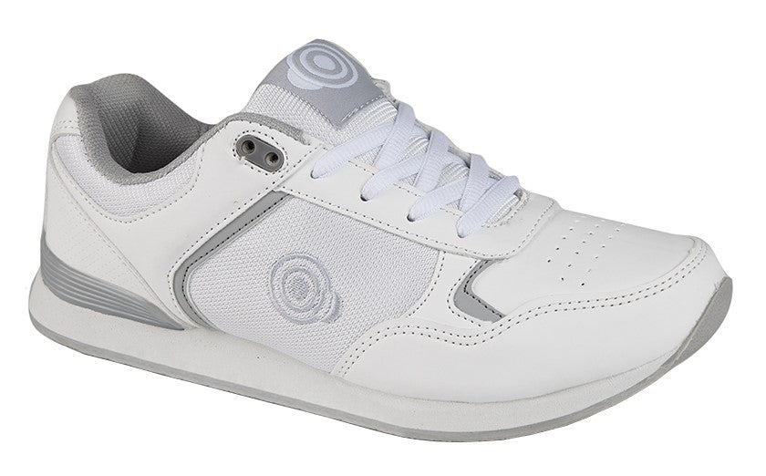 Dek T838 Kitty Ladies White Faux Leather Trainer Style Bowling Shoes With Lace Up Fastening