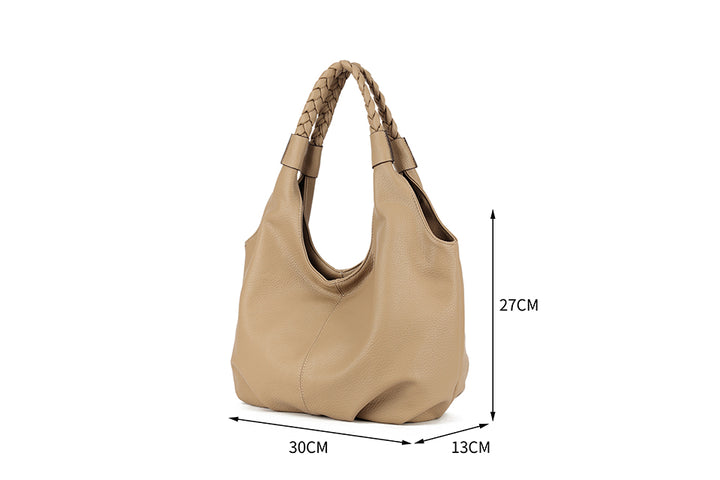 Long & Son Ladies Large Soft Faux Leather Shoulder Handbag Beige