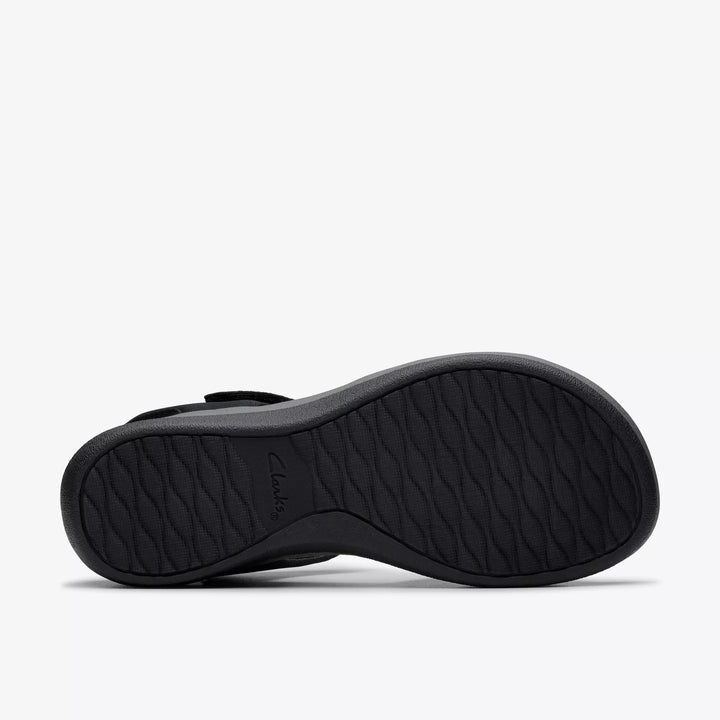 Clarks Cloudsteppers Ladies Washable Light Weight Wedge Cushion Soft Touch Fasten Sandals Black