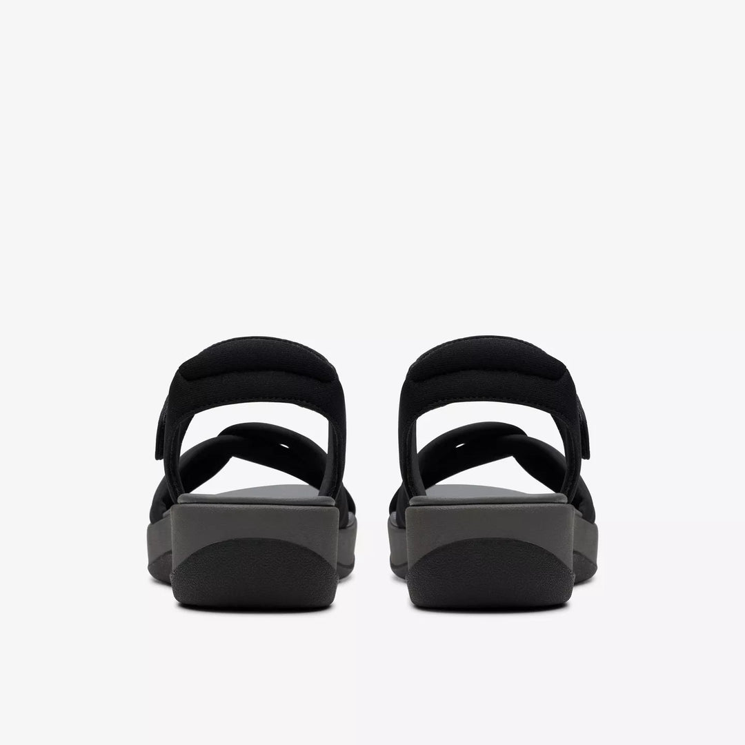 Clarks Cloudsteppers Ladies Washable Light Weight Wedge Cushion Soft Touch Fasten Sandals Black