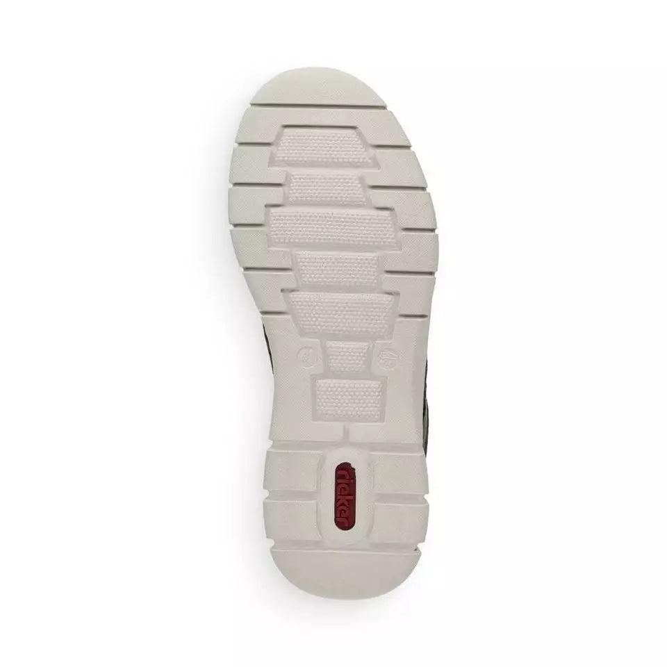Rieker Antistress B7796 Mens Light Weight Bungee Elasticated Lace Slip On Textile Trainers Green