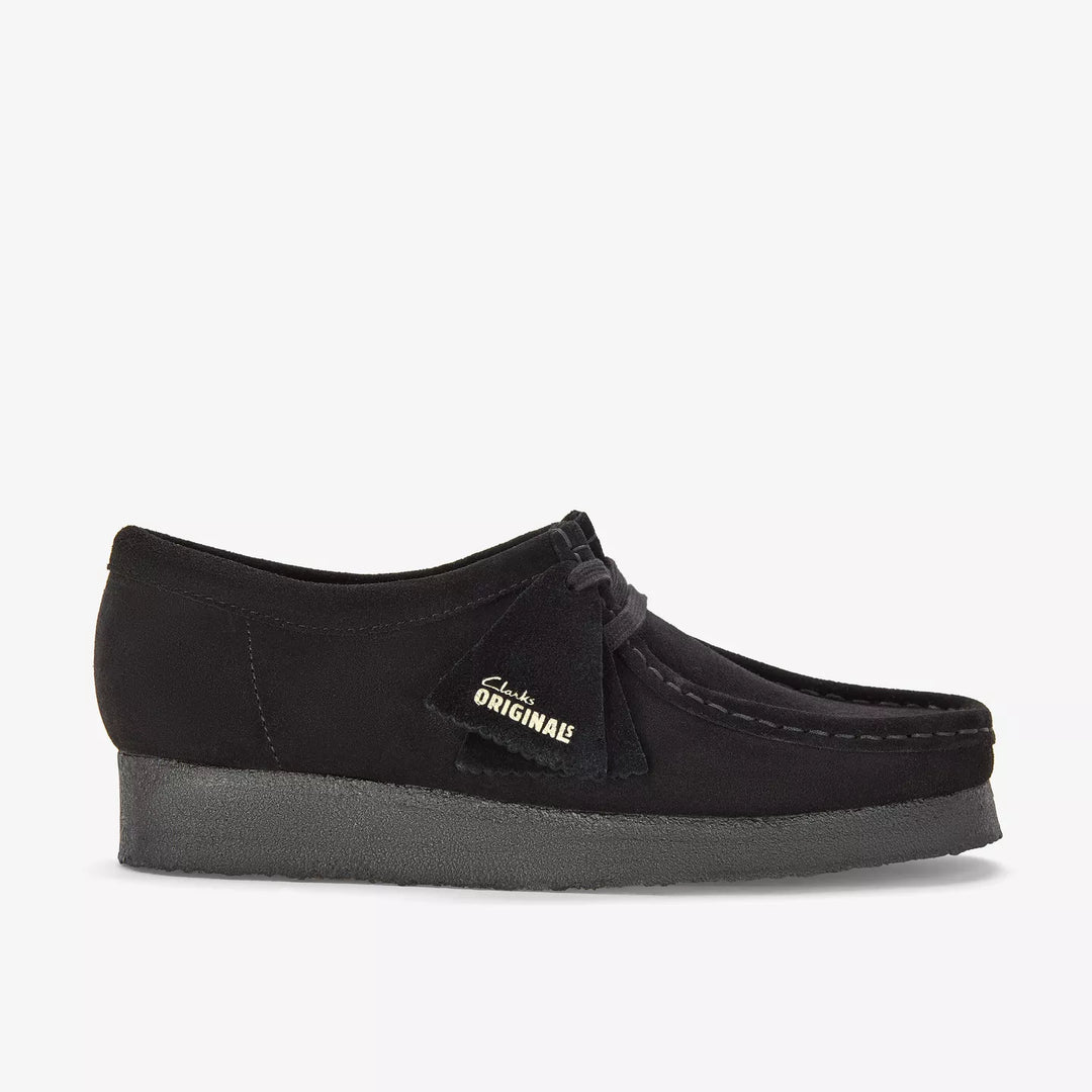 Clarks Originals Mens Black Suede Lace Up Wallabees With Crepe Soles