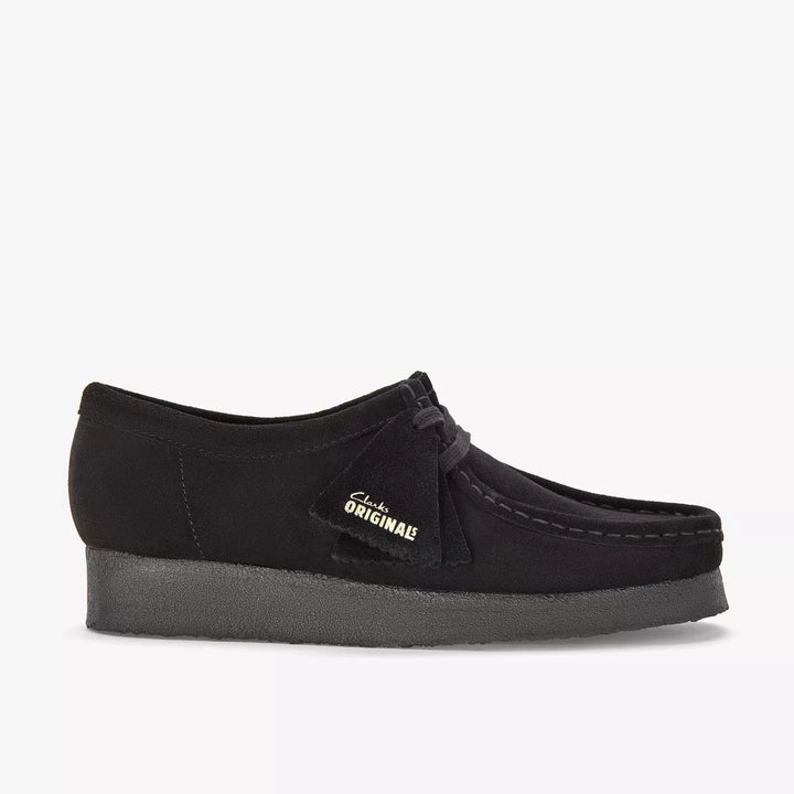 Clarks Originals Mens Black Suede Lace Up Wallabees With Crepe Soles