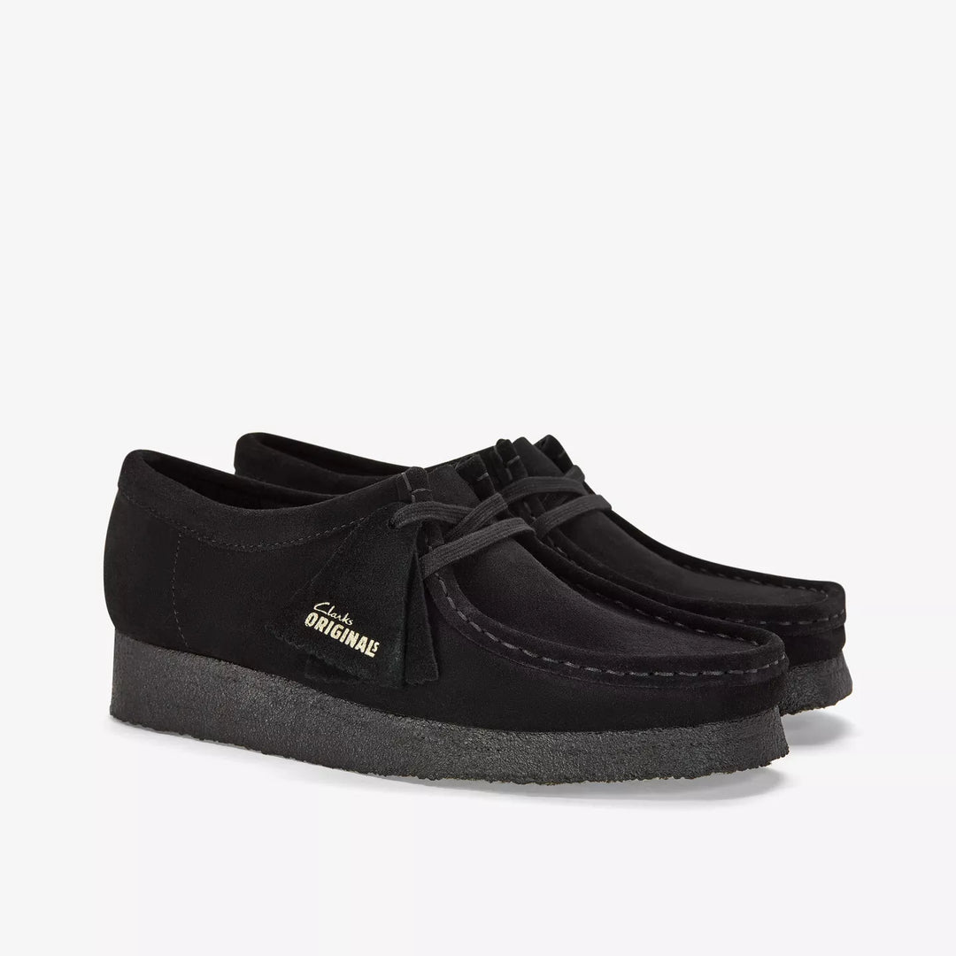 Clarks Originals Mens Black Suede Lace Up Wallabees With Crepe Soles