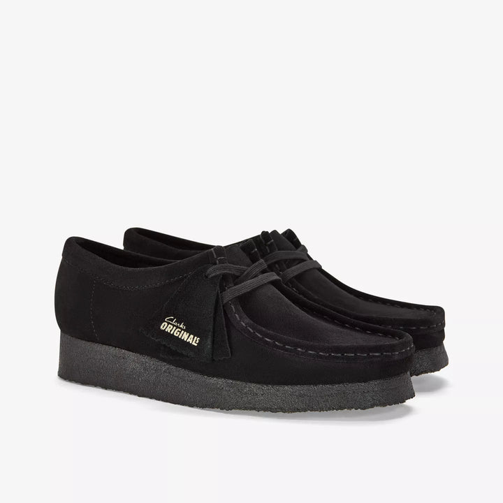 Clarks Originals Mens Black Suede Lace Up Wallabees With Crepe Soles