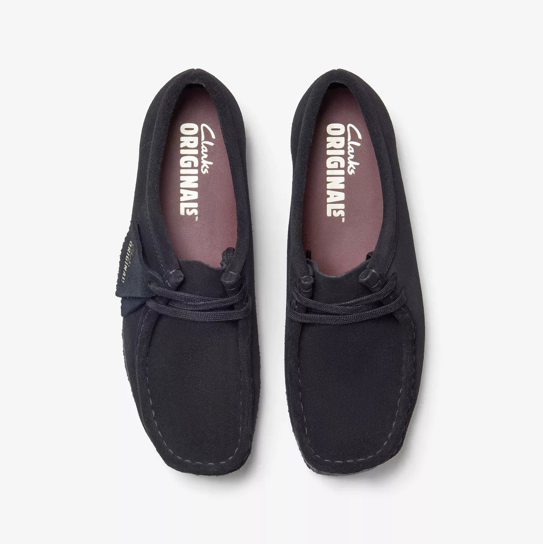 Clarks Originals Mens Black Suede Lace Up Wallabees With Crepe Soles