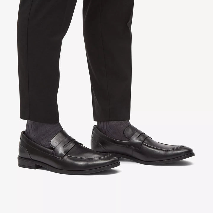 Clarks Signature Brandon Step Mens Smart Leather Loafers G Fit Black