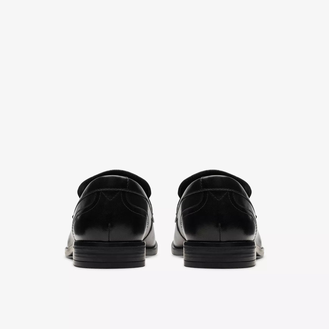Clarks Signature Brandon Step Mens Smart Leather Loafers G Fit Black
