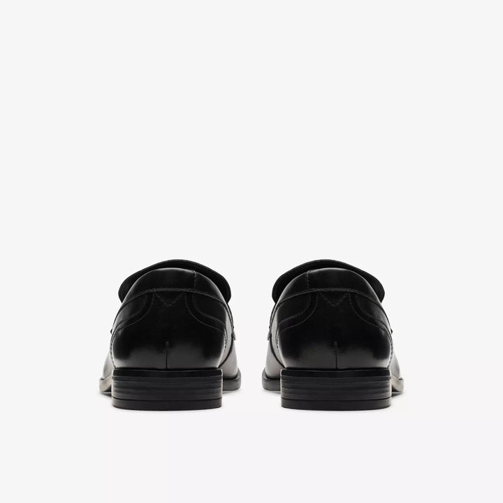 Clarks Signature Brandon Step Mens Smart Leather Loafers G Fit Black