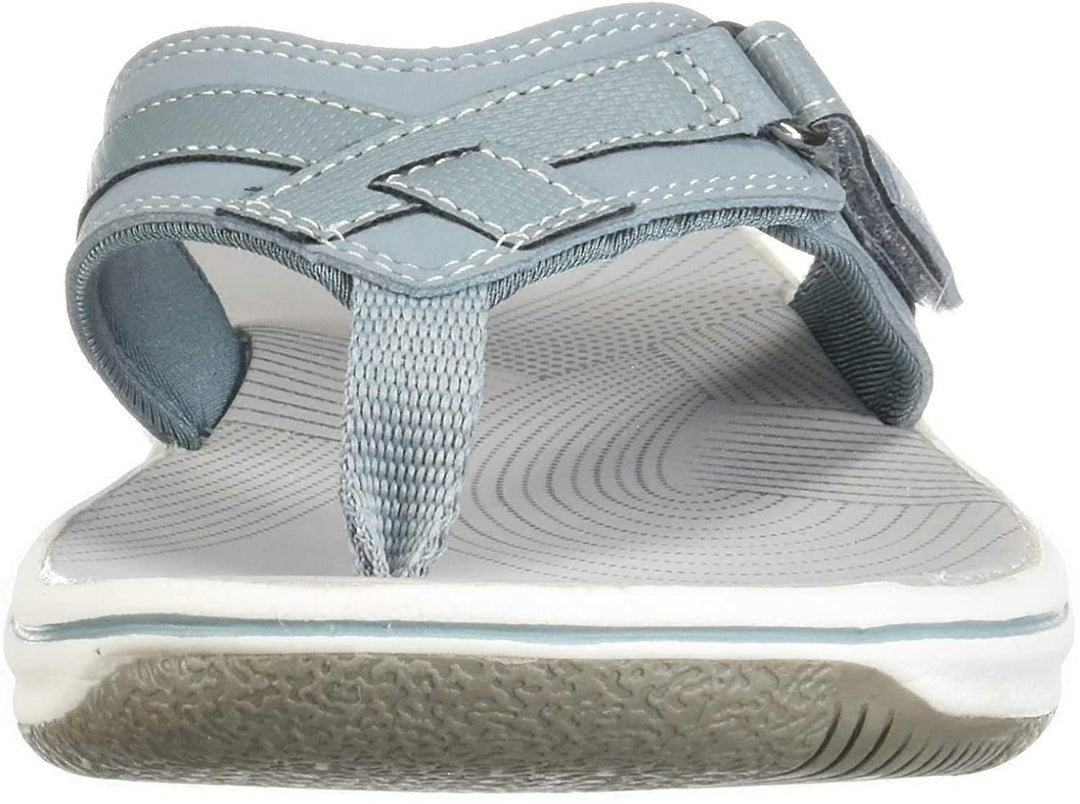 Clarks Brinkley Sea Ladies Adjustable Toe Post Flip Flop Sandals Blue Grey