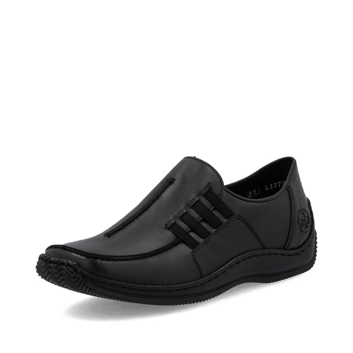Rieker L1777 Antistress Womens Black Leather Wide fit Walking Casual Comfort Shoes