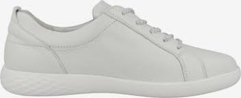 Waldlaufer 947001 H-Cloe Ladies White Leathher Lace Up Shoes With Zip Fastening