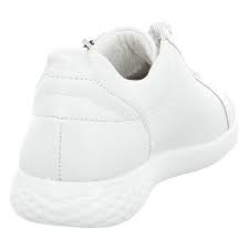 Waldlaufer 947001 H-Cloe Ladies White Leathher Lace Up Shoes With Zip Fastening