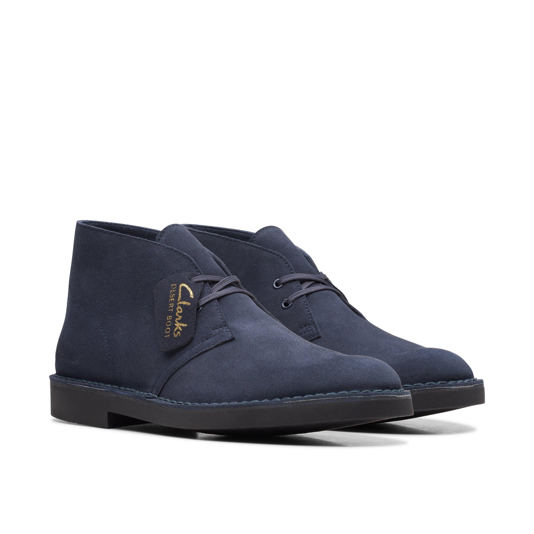 Clarks Originals Desert Boot Evo Suede Leather Ortholite Removable Soles Navy