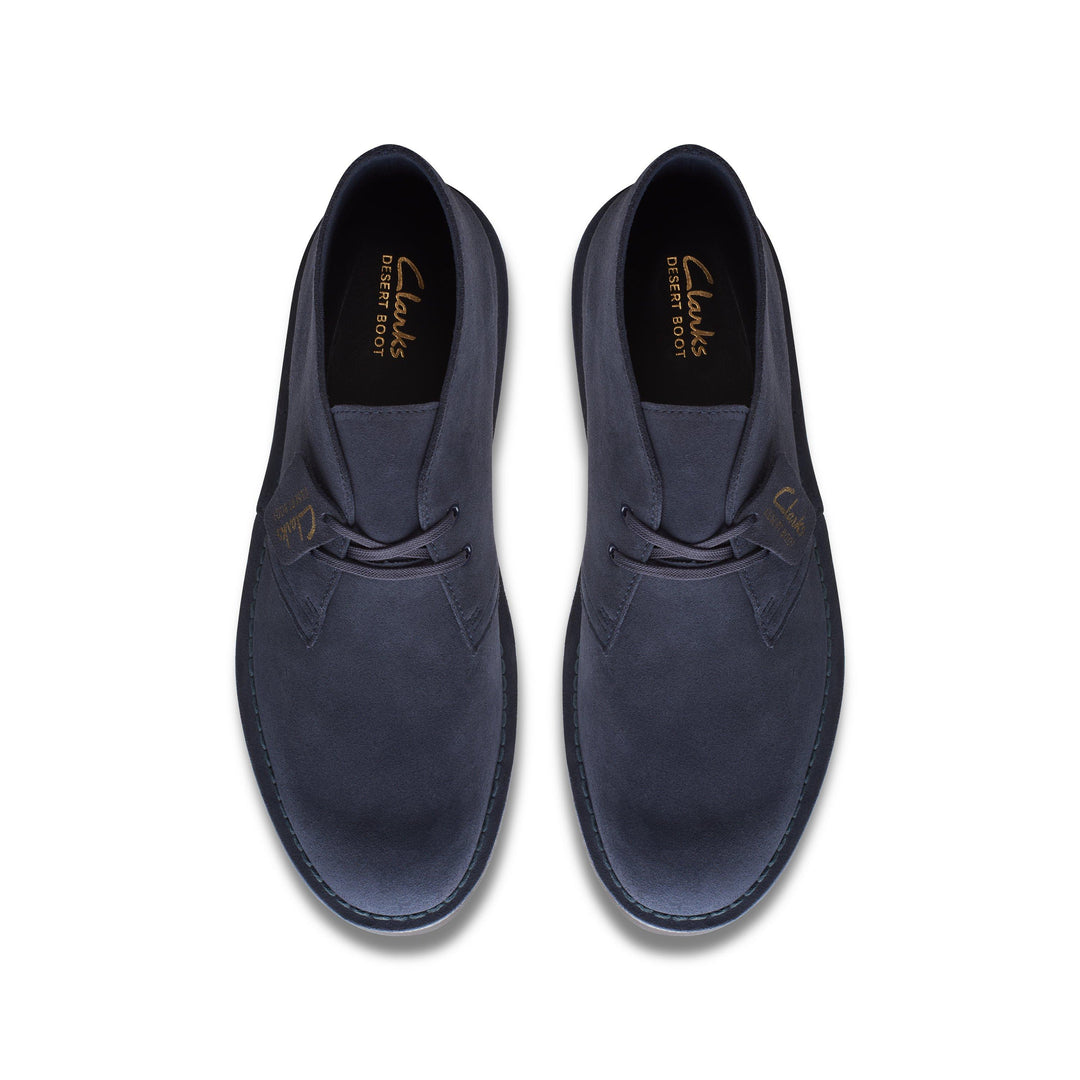 Clarks Originals Desert Boot Evo Suede Leather Ortholite Removable Soles Navy