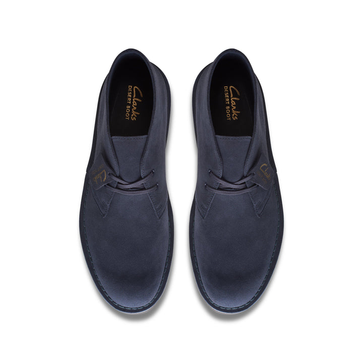 Clarks Originals Desert Boot Evo Suede Leather Ortholite Removable Soles Navy