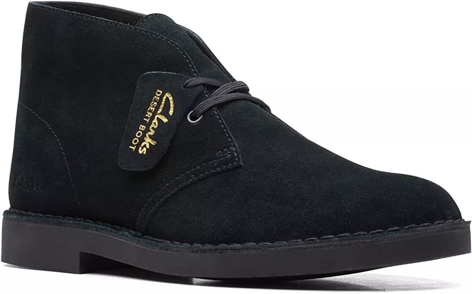 Clarks Originals Desert Boot Evo Black Suede Leather Ortholite Removable Soles