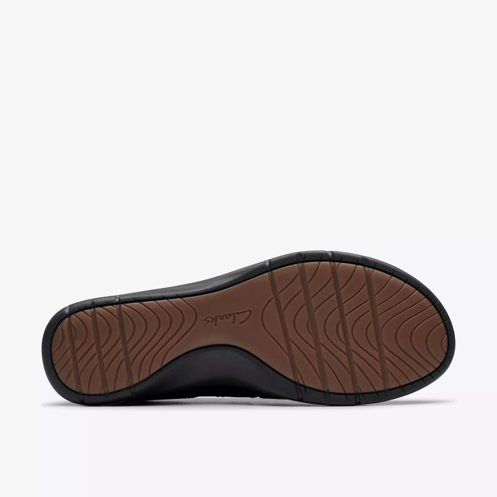 Clarks Artisan Certina Ease Ladies Wide E Fitting Black Grained Leather Slip On Walking Shoes