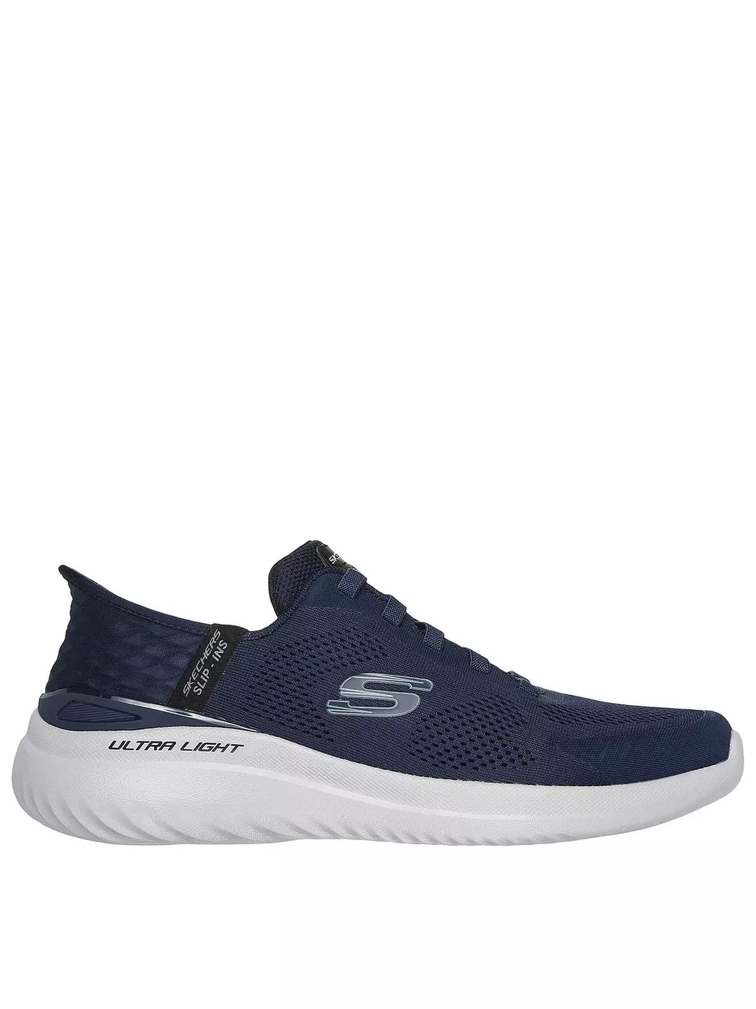 Skechers Slip Ins Bounder Emerged 2.0 Bungee Hands Free Vegan Slip On Trainers Navy Blue