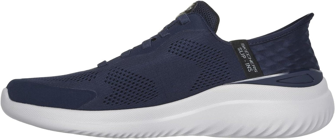 Skechers Slip Ins Bounder Emerged 2.0 Bungee Hands Free Vegan Slip On Trainers Navy Blue
