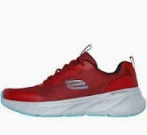 Skechers Edgeride Rekze Mens Relaxed Fit Bungee Elasticated Lace Lightweight Machine Washable Trainers Burgundy