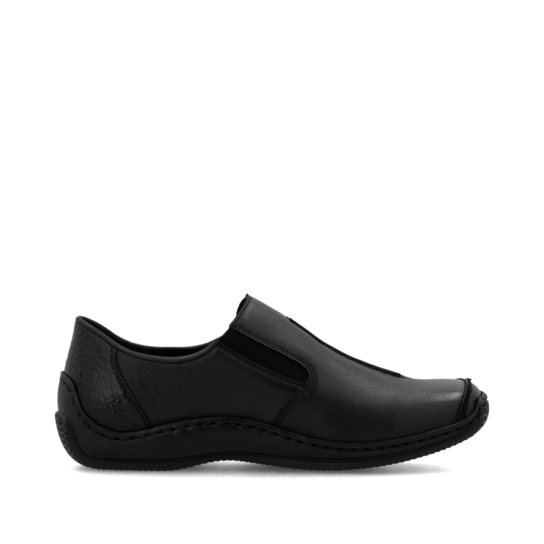Rieker L1777 Antistress Womens Black Leather Wide fit Walking Casual Comfort Shoes
