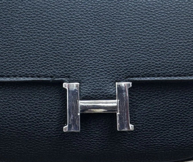 Ladies H Emblem Black Cross Body Designer Inspired Grab Handle Handbag