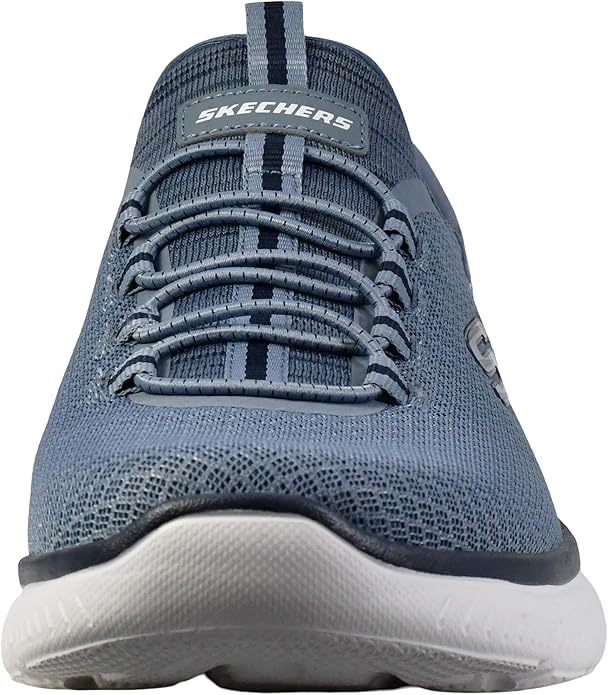 Skechers Slip Ins High Range Mens Bungee Hands Free Vegan Trainers Slate Blue