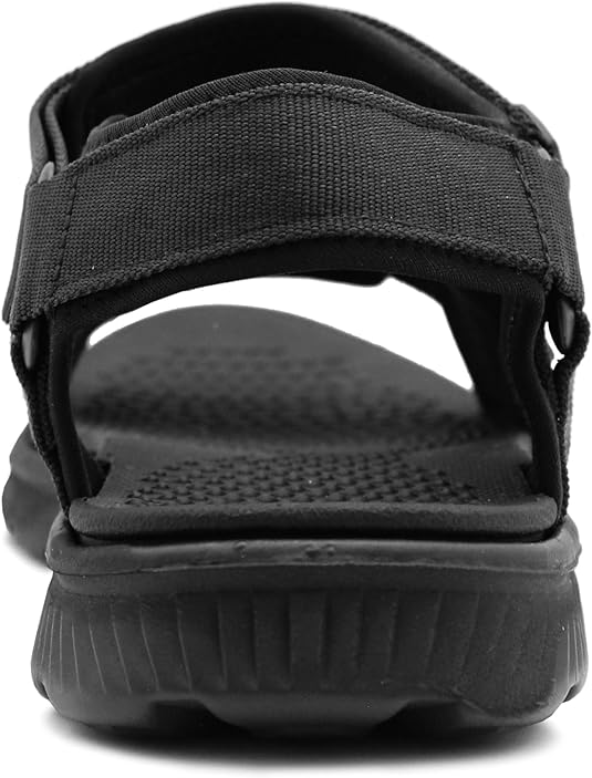 Mens Black Super Light Weight Double Strap Touch Fasten Sports Sandals