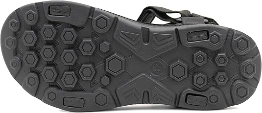 Mens Black Super Light Weight Double Strap Touch Fasten Sports Sandals