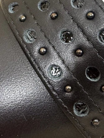 Waldlaufer Kathe 670503 Ladies Wide EE/EEE Fitting Black Waxy Leather Block Heel Court Shoes