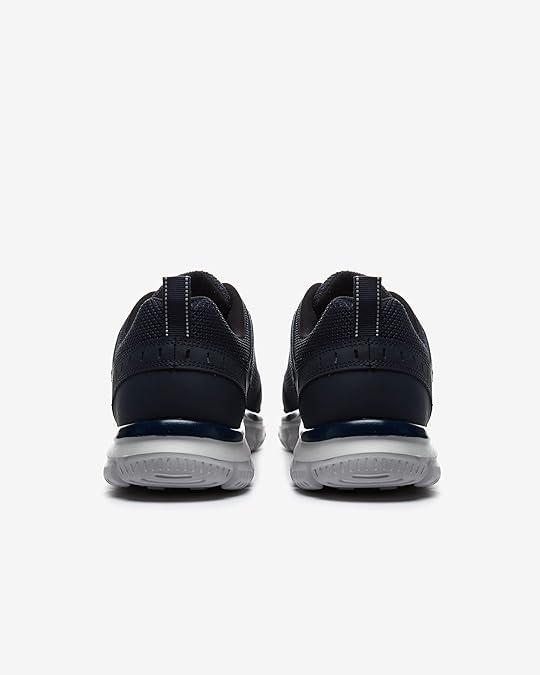 Skechers Track Knockhill Leather Mesh Memory Foam Lace Up Trainers Navy