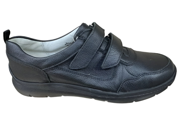 Waldlaufer Leonie Womens Wide H Fitting (EE/EEE Fitting) Black Leather Double Touch Fasten Orthotic Shoes