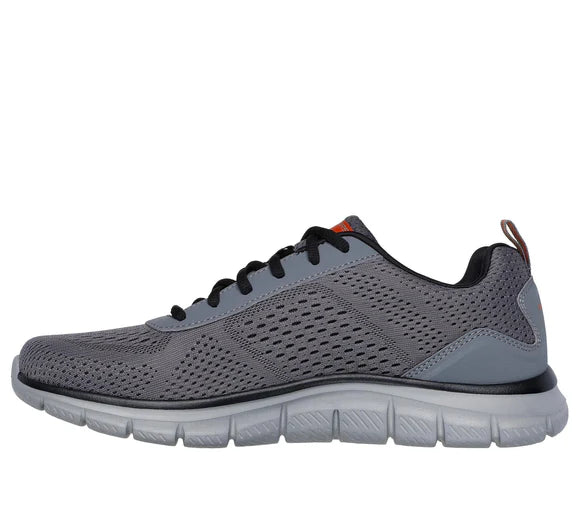Skechers Track Leshur Mens Light Weight Mesh Lace Up Trainers With Memory Foam Grey