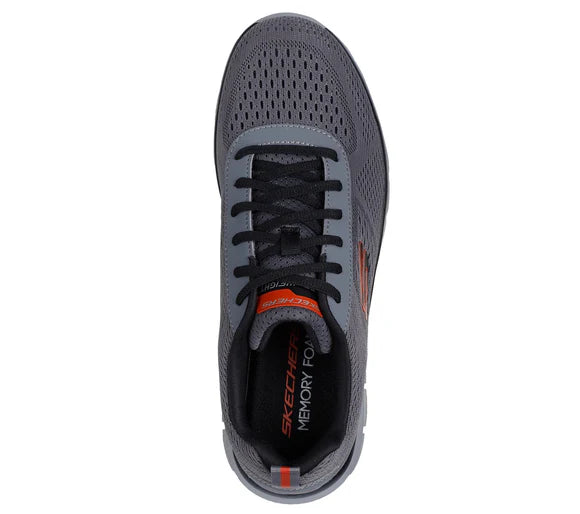 Skechers Track Leshur Mens Light Weight Mesh Lace Up Trainers With Memory Foam Grey