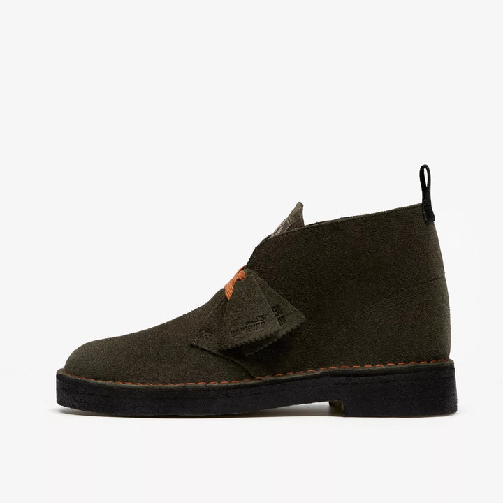 Clarks Originals Loden Mens Green Suede Desert Boots Chunky Crepe Soles