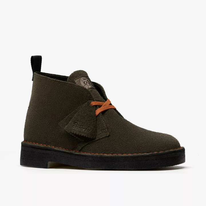 Clarks Originals Loden Mens Green Suede Desert Boots Chunky Crepe Soles