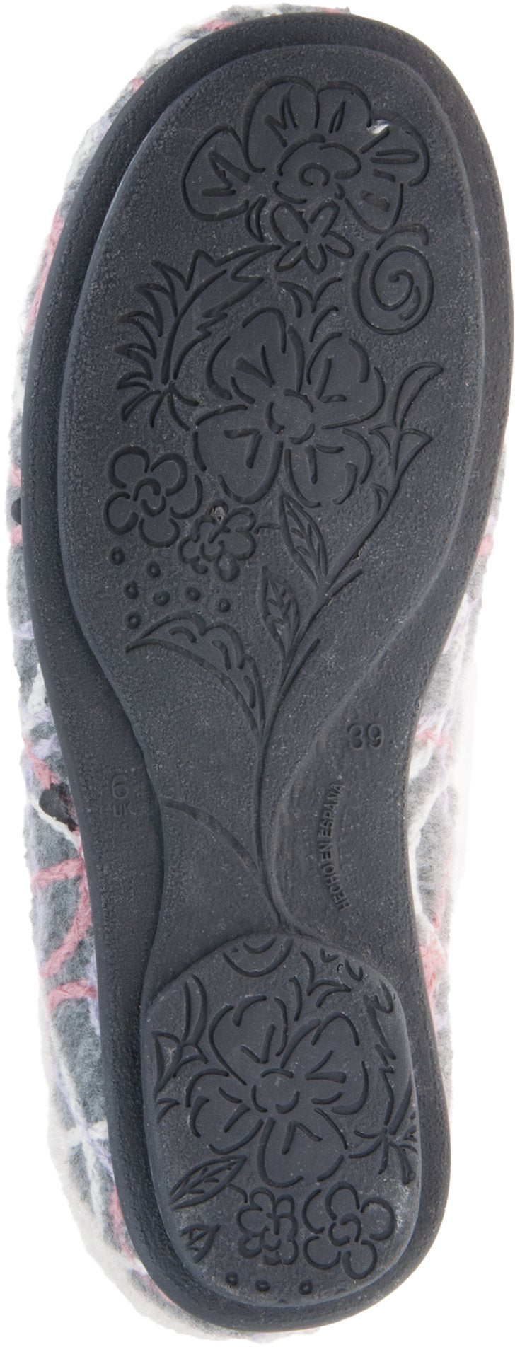 Sleepers LS361 Ladies Grey/Multi Fleece Warm Faux Fur Lined Mules Slippers