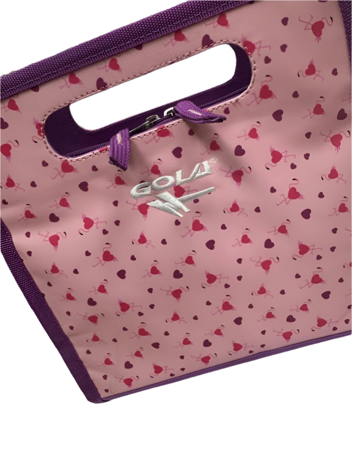 Gola Childrens Thermal Lined Lunchbox/ Mini Cool Box Pink Hearts Design With Handle & Double Zip Fasten