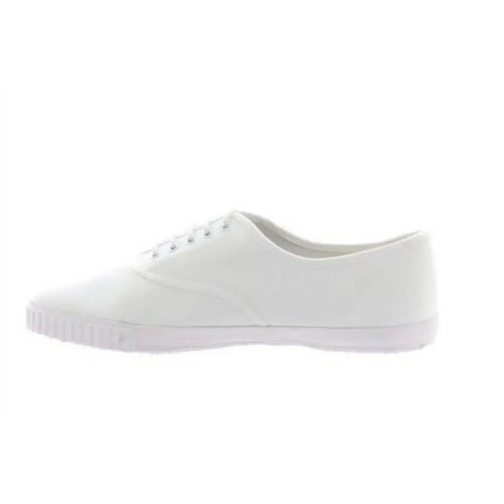 DEK Unisex White Canvas PE Exercise Lace Up Plimsolls Pumps