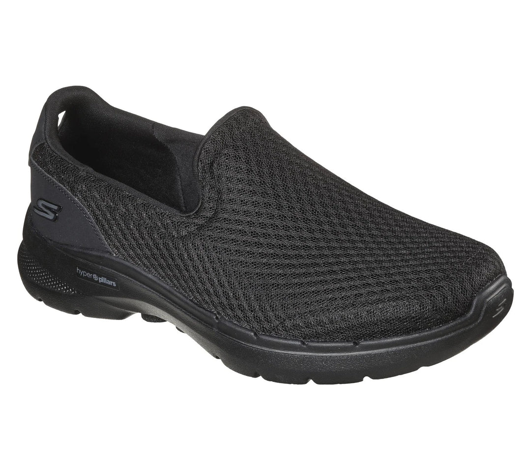 Skechers Mens Black Memory Foam Mesh Go Walk 6 Motley Comfort Slip On Trainers